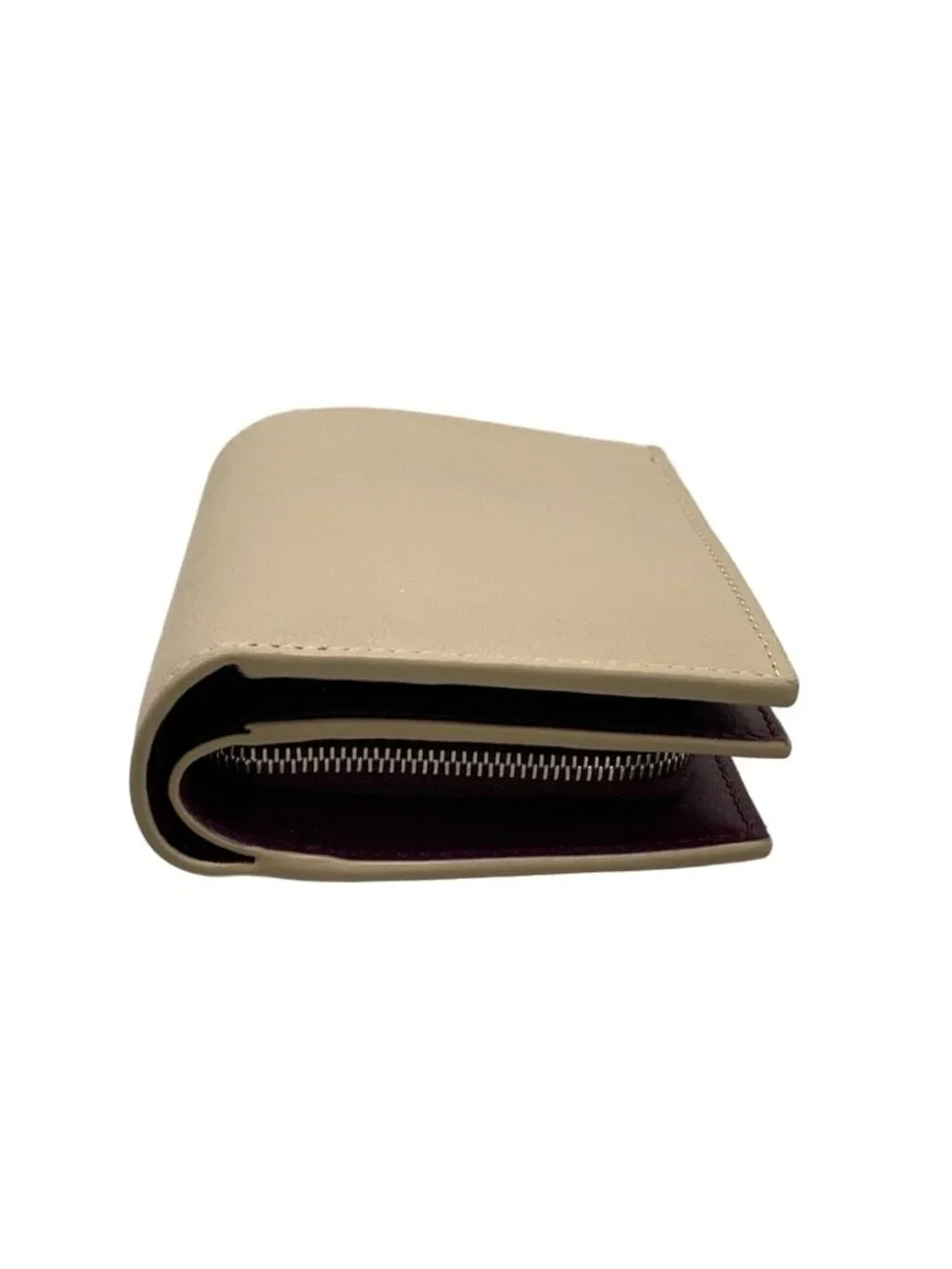 Loewe Knot Compact Wallet Beige L Letter Zipper